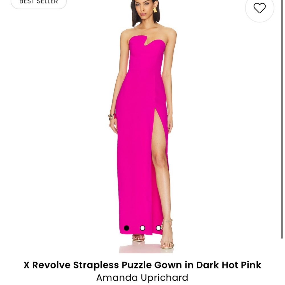 X Revolve Strapless Puzzle Gown in Dark Hot Pink
- Amanda Uprichard